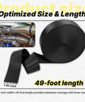 Heavy Duty Duct Strap 1.95 Inch By 49 Foot Black Nylon Strapping For HVAC Ducts, industrial-grade strap roll shown with ducts