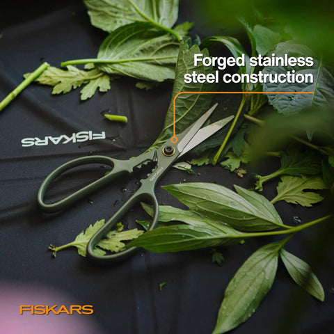 Indoor Plant Snips With Storage Caddy Pro Grade 6 Inch Plant Pruning Shears With Forged Stainless Steel Blades on leaves