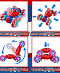 Dope Gesture Sensing Remote Control Stunt Car for Kids Ages 3 to 14, showing 360 degree rotation and dual-sided features