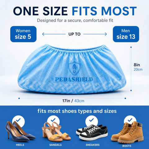 XL Disposable Booties - Thick 42GSM Non Slip Shoe Covers, Water Resistant For Indoor Outdoor Use, Durable Construction Foot Protectors