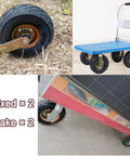 Heavy Duty Castor Wheels Built Tough And Rollin Smooth For Warehouse Floors with rubber tires and secure brakes on a cart.