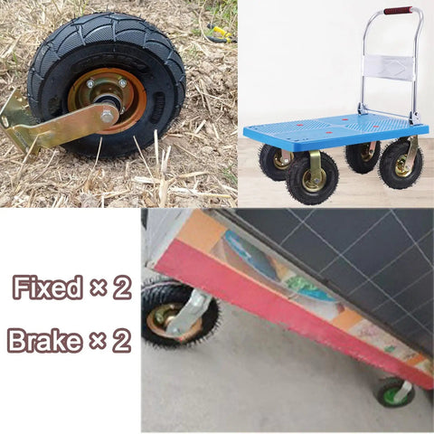 Heavy Duty Castor Wheels Built Tough And Rollin Smooth For Warehouse Floors with rubber tires and secure brakes on a cart.