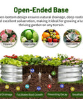 Galvanized Raised Garden Bed Kit 4x2x1 Ft Outdoor Oval Planter Box with plants and open-bottom design for drainage