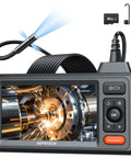 Triple Lens 5 Inch IPS Screen Snake Endoscope Camera With 16.5 Foot Flexible Cable Waterproof 1080P Borescope, display and components