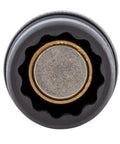 Close-up of 1/4 Inch Drive Universal Magnetic Impact Socket, 12 Point Cr-Mo Alloy, from 11-Piece Kit, top view.
