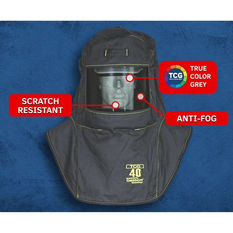 Badass Arc Flash Protective Kit With Flame Resistant Coat And Heavy Duty Bib Features Crystal Clear Anti Fog Hood Visor Integrated Led Work Light Active Air Vent System For Boss Level Job Site Comfort