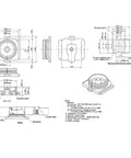Technical drawing of 50 Pack UFL IPX4 SMD SMT PCB Mount Socket Jack Female RF Coaxial Connectors For Soldering Plug And Play