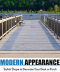 Heavy Duty Black Aluminum Deck Balusters 36 Inches High By 3/4 Inches Wide Pack Of 120 For Porch Decks Or Staircases overlooking a lake.