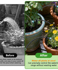 Before and after use of One Quarter Inch Adjustable Drip Emitter Set Of 100 For Garden Watering showing manual and drip irrigation.