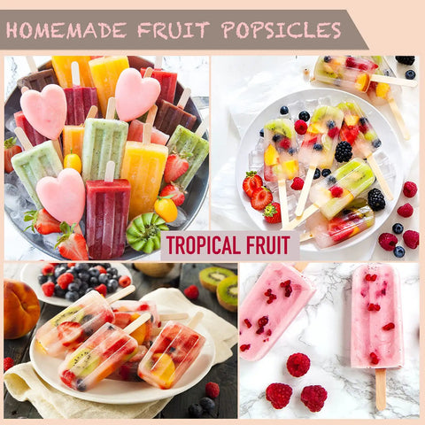 Top Shelf Six Inch Jumbo Birch Wood Sticks One Hundred Pack Natural Premium Multipurpose Sticks Super Smooth for homemade fruit popsicles.