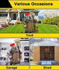 Three Tier Garden Tool Organizer For Garage And Shed Heavy Duty Metal Tool Storage Rack Holds Up To 78 Tools in yard, garage, shed