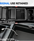 Center Console Organizer 5 Piece Set For Honda CRV 2023 2024 2025 2026 LX EX EX L Sport Hybrid showing OEM tray and charging port
