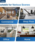 Collage of interior settings: commercial, shop floor, office, and home for 50 Pack Wall Outlet With Tamper Resistant 15 Amp Receptacles.