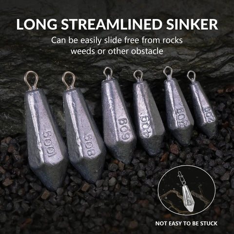 Drop Shot Fishing Weights Kit For Bass Heads Raindrop Shaped Lead Sinker Set Fast Sinking Corrosion Resistant For Freshwater And Saltwater Fishing Gear