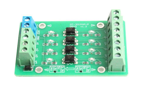 Green 4 Channel Optocoupler Isolator Module With Level Voltage Converter For PLC Signals PNP NPN To NPN 3.3V To 12V Plug And Play Ready