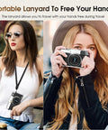 Two women holding a 4K Digital Camera With 48MP Auto Focus, 16x Zoom, Flash Viewfinder and Dial, showcasing portable use.