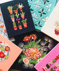 Rainbow Embroidery Floss Set With 50 Skeins In Bright Colors 12 Floss Bobbins And 1 Needle Threading Tool Each Skein About 8.75 Yards Long With 6 Strands Polyester Colorfast For Cross Stitch Friendship Bracelets And All Your DIY Craft Projects used for vibrant floral and cactus embroidery designs.