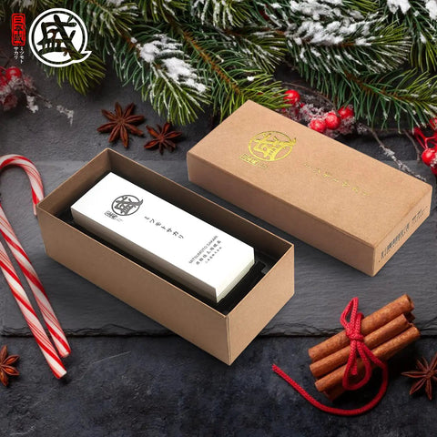 Pro Grade Japanese Knife Sharpening Stone Double Sided Whetstone 1000/3000 Grit in gift box with festive decor