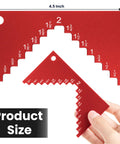 Heavy Duty Aluminum Table Saw Height Gauge For Dead On Cutting Heights - Straight Shooting Precision Measuring Tool With Vivid Red Finish - Router Compatible And Pro Grade Setup For Everyday Woodshop Tasks, showing dual scales and size 4.5 x 2.5 inches.