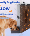 Real Deal Automatic Dog Feeder Hanging Pet Cage Food Dispenser Holds 17 Pounds For Big Packs And Multi Pet Homes Quick Setup Gravity Bowls For Easy Daily Grind, dog using gravity feeder.