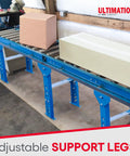 Heavy Duty Adjustable Conveyor Support Legs Two Pack Heights Lock From Twenty Six To Thirty Two Inches supporting roller system.