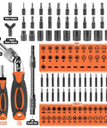 Complete 68 In 1 Ratcheting Screwdriver Set With Magnetic Bits Rotatable Ratchet Handles Extension Bar And Sockets Plus Storage Case