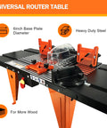 Total Game Changer Universal Benchtop Router Table With Premium Die Cast Aluminum Table Top compatible with any router up to six inch base plates.
