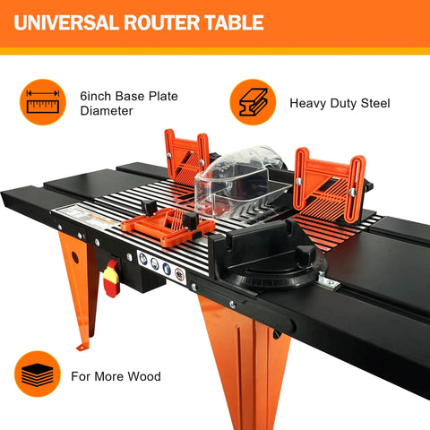 Total Game Changer Universal Benchtop Router Table With Premium Die Cast Aluminum Table Top compatible with any router up to six inch base plates.