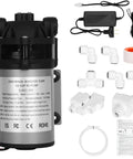 100G RO Booster Pump Kit For Home Use With High And Low Pressure Switches, quarter inch inlet, two meter water tubing, 304 stainless steel build