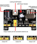 Electronic Component Fun Kit For Makers With Supply Module 830 Tie Point Breadboard showcasing power supply module details