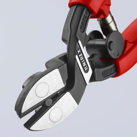 Comfort Grip Angled High-Leverage Cobalt Cut Diagonal Cut Pliers With 20-Degree Head, red handle close-up