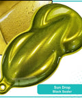 Professional Grade Gallon Basecoat Paint Ready To Spray Straight Up With Slow Reducer Blend For A Rock Solid High Gloss Automotive Enamel Finish And Foolproof Easy Application shown in Sun Drop Black Sealer color sample.