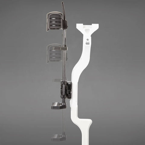 5 Spot Archery Arrow Quiver For Bow Black With Quick Detach Mount Adjustable Dual Arrow Grippers in side profile view