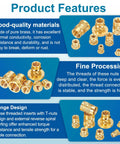 Product features of 50 Pack M3 Heat Set Threaded Inserts Knurled Flange T Nuts Brass For Plastic And 3D Printing with flange design