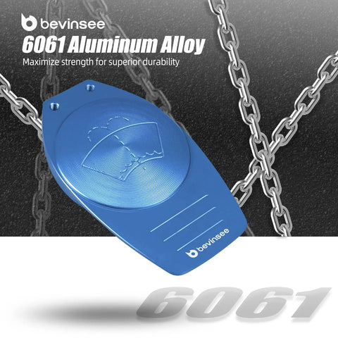Blue long arm aluminum windshield washer fluid reservoir cap replacement that fits Audi A3 S3 TT TTS TTRS 8S 1K0955455 and VW Golf 7 7.5 R 1.8 TSI GTI Clubsport Jetta 2013 2020 durable easy install.