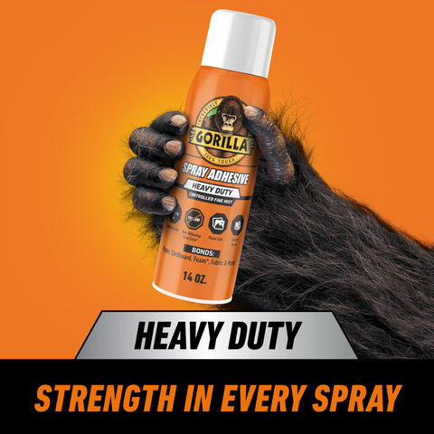 Heavy Duty Spray Adhesive Clear Glue 14 Oz All Purpose Bond For Glass Plastic Wood Metal Ceramic Rubber Leather Paper With Comfort Nozzle For Indoor Or Outdoor Use in gorilla hand
