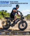 Person riding Powerful 1500W Fat Tire Electric Bike For Adults with Dual Suspension on a dirt trail