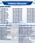 Compatibility chart for Windshield Washer Motor Pump Replacement For Audi A4 A5 A6 TT, BMW 3 Series, Mercedes C E S Class, VW, Porsche