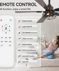 Remote control for Breezary 52" Farmhouse Ceiling Fans with Lights and Remote, featuring fan speeds and multiple functions.