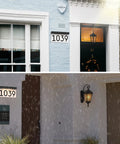 Solar Powered LED Address Sign For Outdoor Use With 3000K Warm White Light, Wireless Waterproof House Numbers Plaque That Illuminates At Night