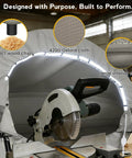 Heavy Duty Miter Saw Dust Collection Hood With LED Light Durable Gray Oxford Fabric Table Saw Dust Collector Installed