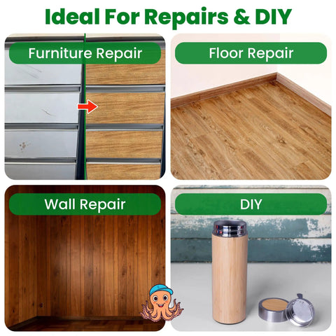 Wood Grain Repair Tape For Furniture Self Adhesive Brown Wood Color Peel And Stick Veneer Strips To Patch And Restore Dings On Cabinets Tables And Floors Easy DIY Fix For Wood Surfaces ideal for repairs and DIY projects on furniture, floors, walls, and decor.