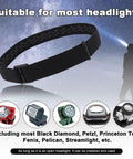 Elastic Headlamp Strap Replacement Band For Comfort Fit, nylon strap in black, suitable for various headlamp brands, 4 pack