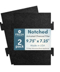 Notched Activated Carbon Microwave Hood Filter 2 Pack For Whirlpool OTR And KitchenAid Models W1128298 Replacement