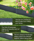 Easy Install No Dig Landscape Edging Kit With Galvanized Steel, Navy Blue Powder Coated Bendable Border Strips shown in garden