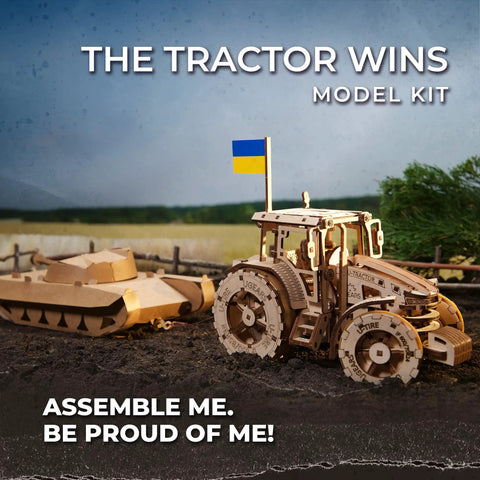 Tractor Wins 3D Wooden Model Kit For Self Assembly A Hands On Mechanical Puzzle Set For Adults And Kids Two In One Build With Folding Paper Tank Realistic Gear System Educational STEM Toy Fun, wooden tractor with tank
