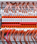 Multi Section Terminal Block Label Strips 10 Pack For DIN Rail Blocks Like UK2.5B UK5N UDK4 UKK5 Marker Bars For 5-10 AWG Conductors Easy Fit And Separate Labels 2.4 Inch Long Clear Readability on labeled terminal blocks