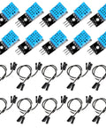 DHT11 Temperature And Humidity Sensor Module 10 Pack Digital Single Bus 3.3V-5V With Wires For Arduino And Raspberry Pi