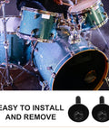 100 Piece M4 Black Drum Set Screws With Washers For Snare And Tom Mounts Replacement Hardware Non Slip Textured Grip Easy Install Durable Metal Nuts And Bolts For Drum Lugs on blue drum set