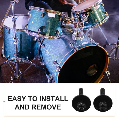 100 Piece M4 Black Drum Set Screws With Washers For Snare And Tom Mounts Replacement Hardware Non Slip Textured Grip Easy Install Durable Metal Nuts And Bolts For Drum Lugs on blue drum set